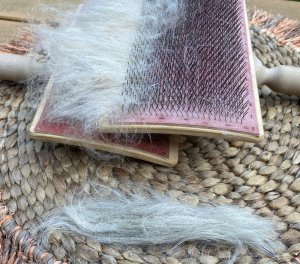 画像2: ブレンド素材「リネン　ベージュ」 ファイバー (2)